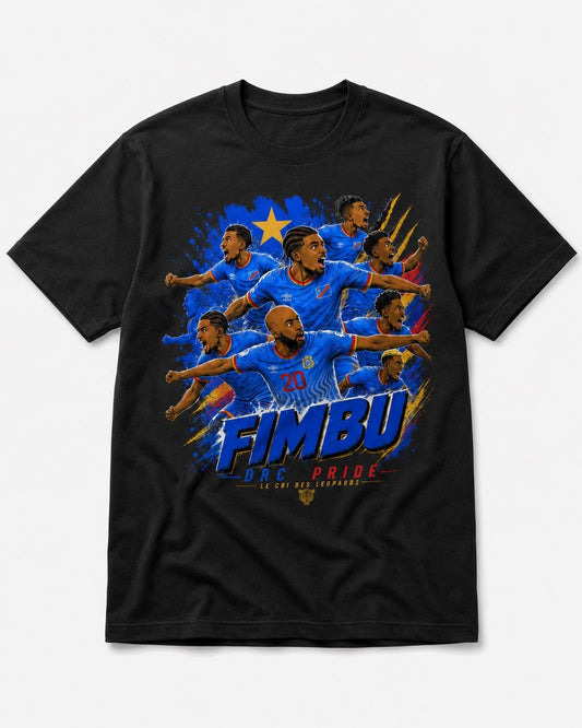 Fimbu DRC Pride T-Shirt, Congo Les Leopards Shirt, DRC Football Fan Tee, Congolese Soccer Shirt, Congo Pride Graphic Tee
