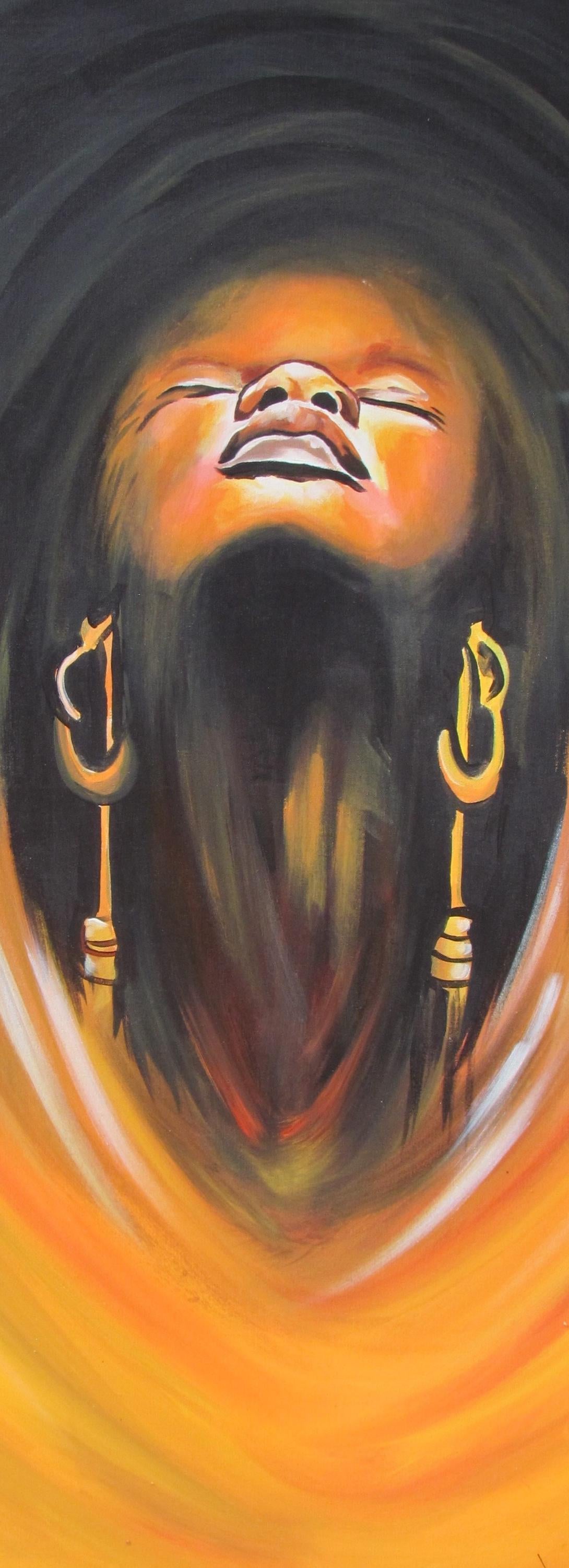 Décoration murale pour l'émancipation des femmes noires | Portrait de femme pleine de conscience | Décoration d'intérieur afrocentrique | Art de méditation pour femmes