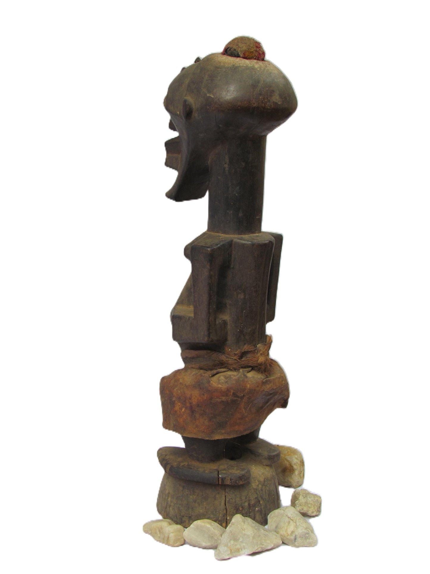 Statuette de pouvoir Songye Nkisi – Statue masculine d'art tribal africain | Sculpture d'ancêtre en bois sculpté à la main du Congo | Décor des années 1930