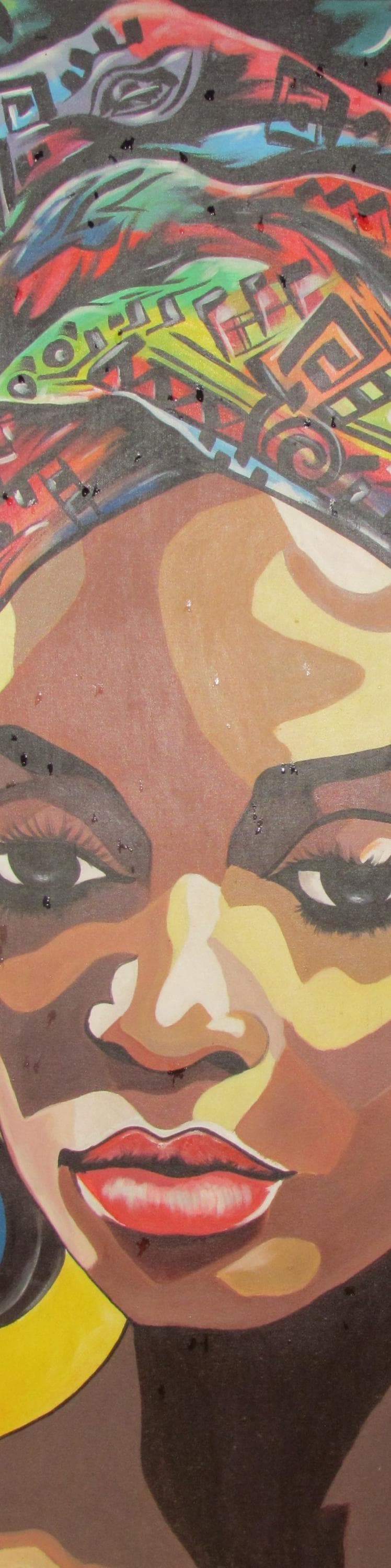 Peinture de femme africaine – Art mural de femmes nigérianes, art noir sur toile, décoration d'intérieur africaine, œuvre d'art culturelle acrylique peinte à la main