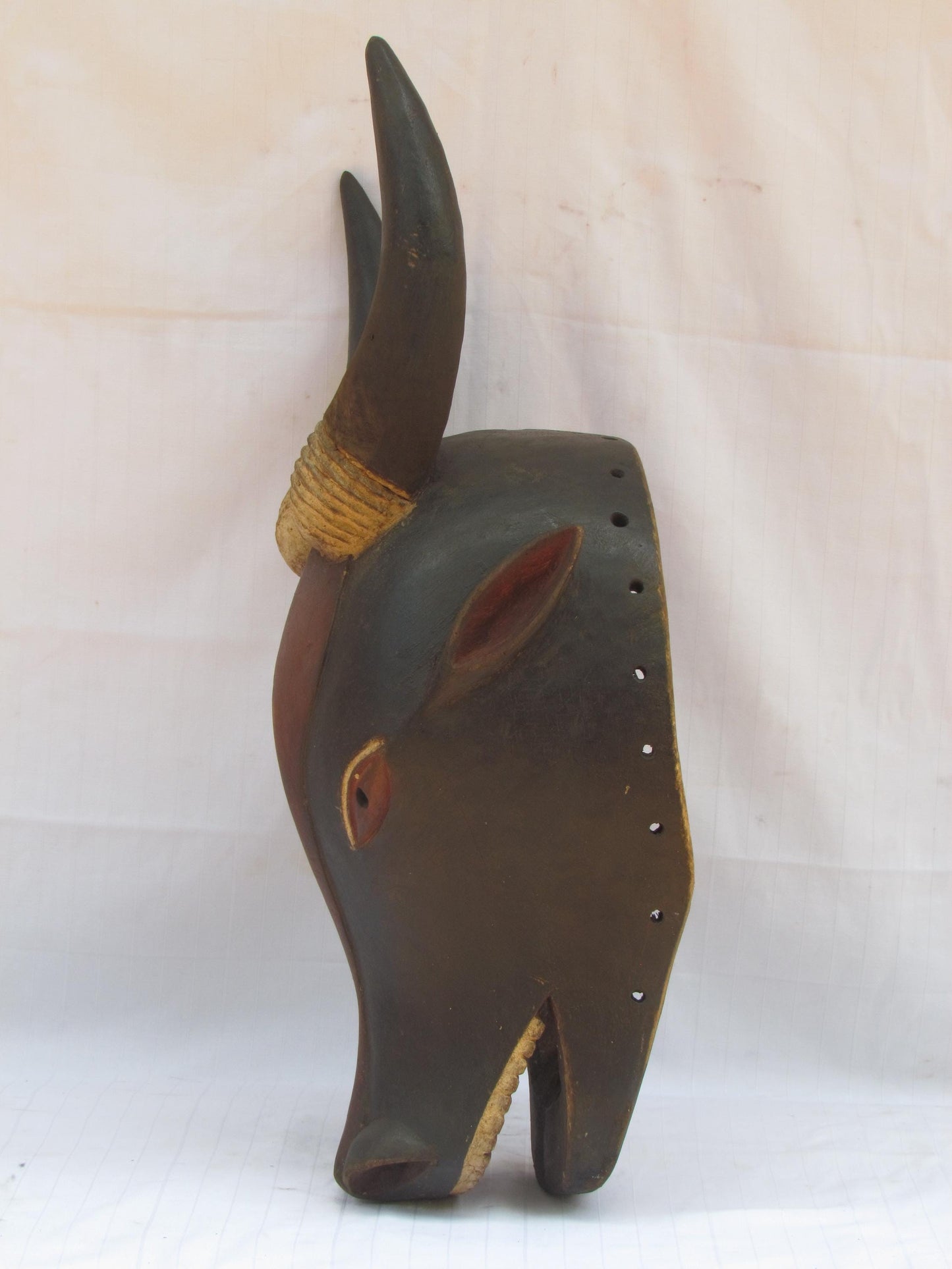 Vintage hand carved wall hanging African traditional wooden mask from D.R.C