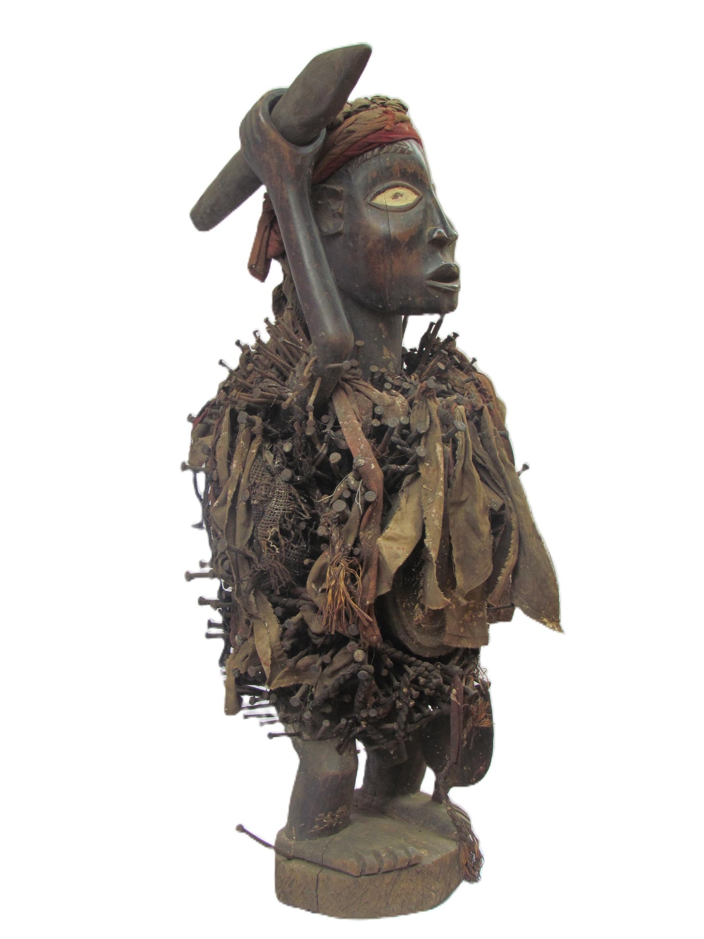 Grande statue Bakongo Nkisi Nkondi, figurine africaine de fétichisme des ongles, sculpture tribale antique du Congo, décoration spirituelle de la maison