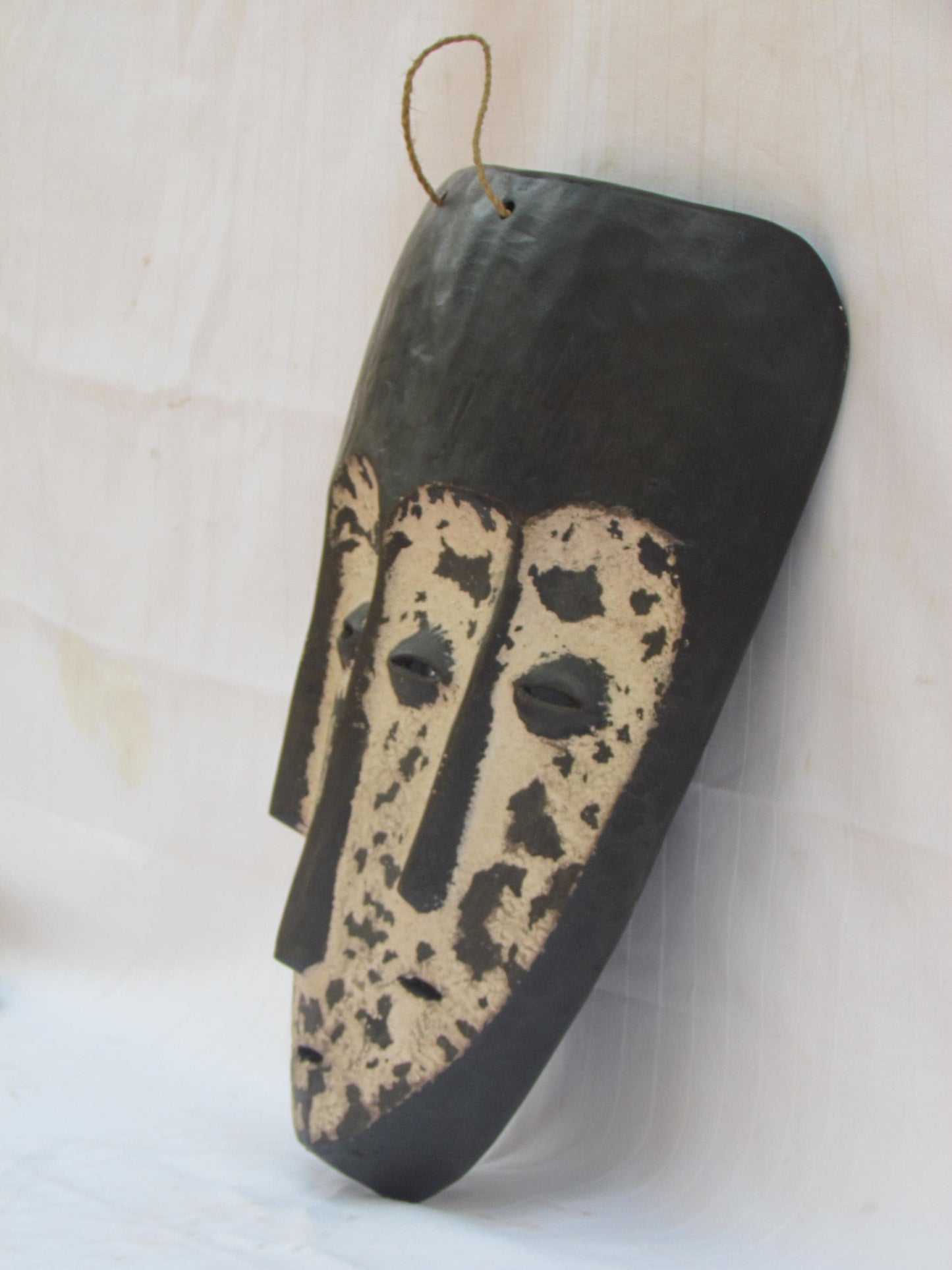 Hand carved wall hanging African traditional wooden mask from D.R.C