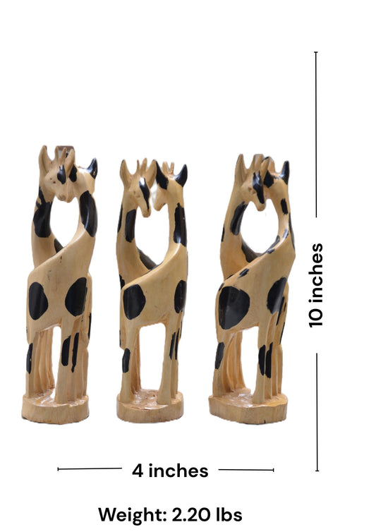 Decorating Giraffes – Hand-Carved Wooden African Sculpture