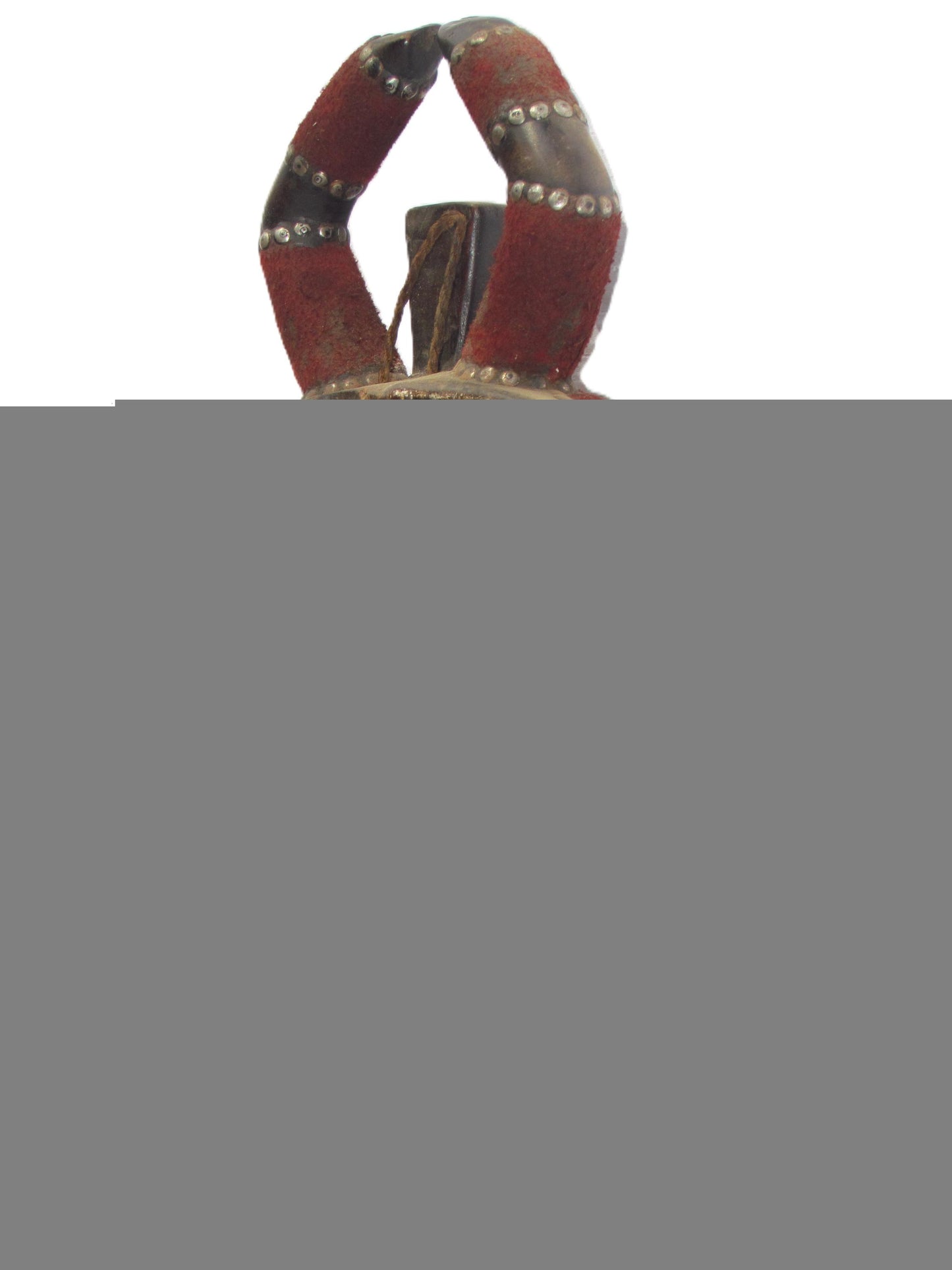 Primitive Ngata Tribal Wood Metal Mask Casque DRC Africa Fully-Functional Original Rare Antique Carving Vintage Congolese Art Object.