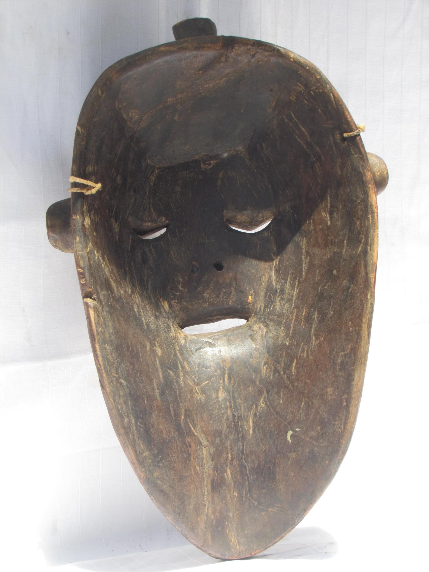 Vintage hand carved wall hanging African traditional wooden mask from D.R.C