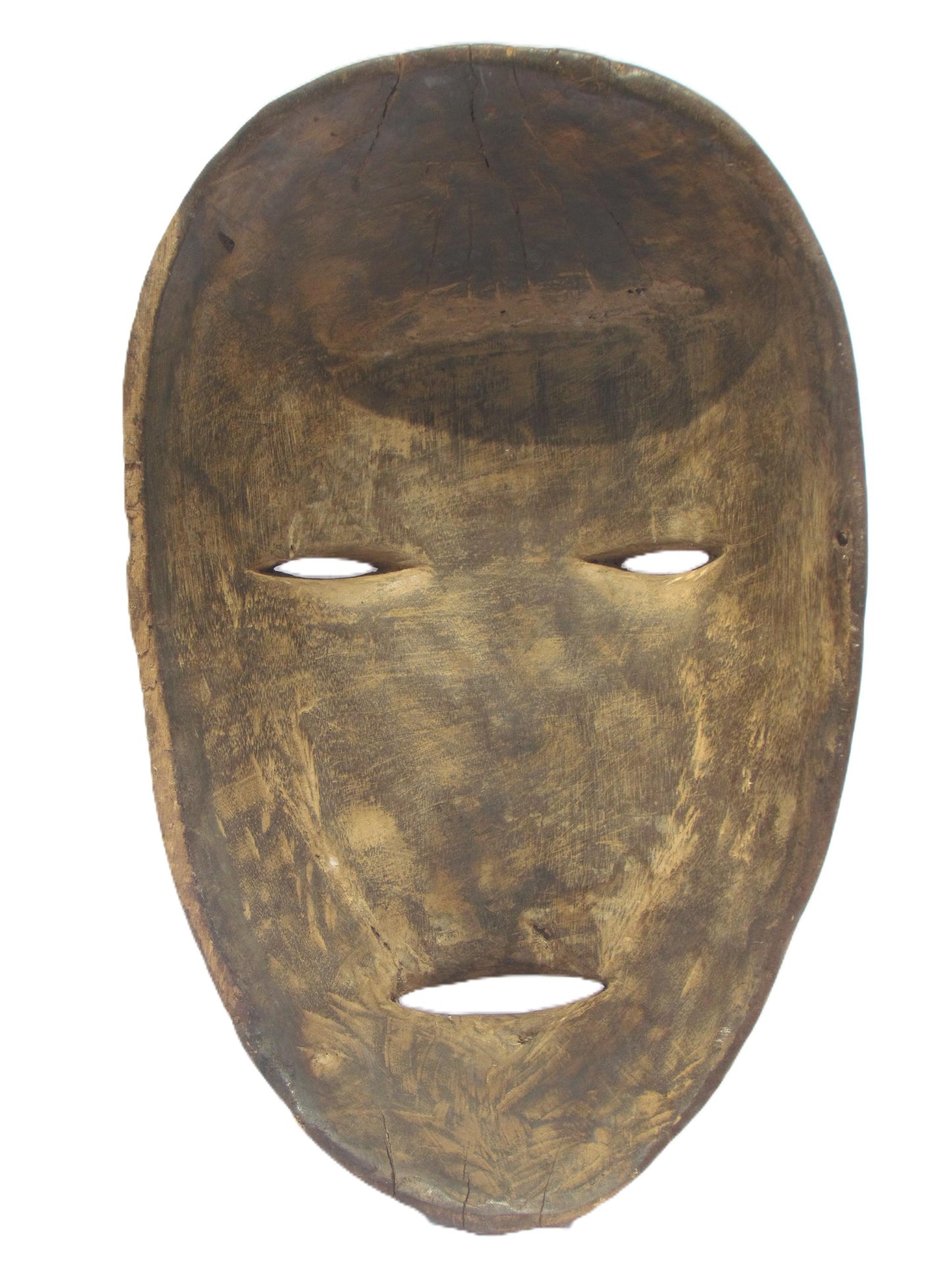 Antique Luba Tribe Wooden Brown Mask from Congo