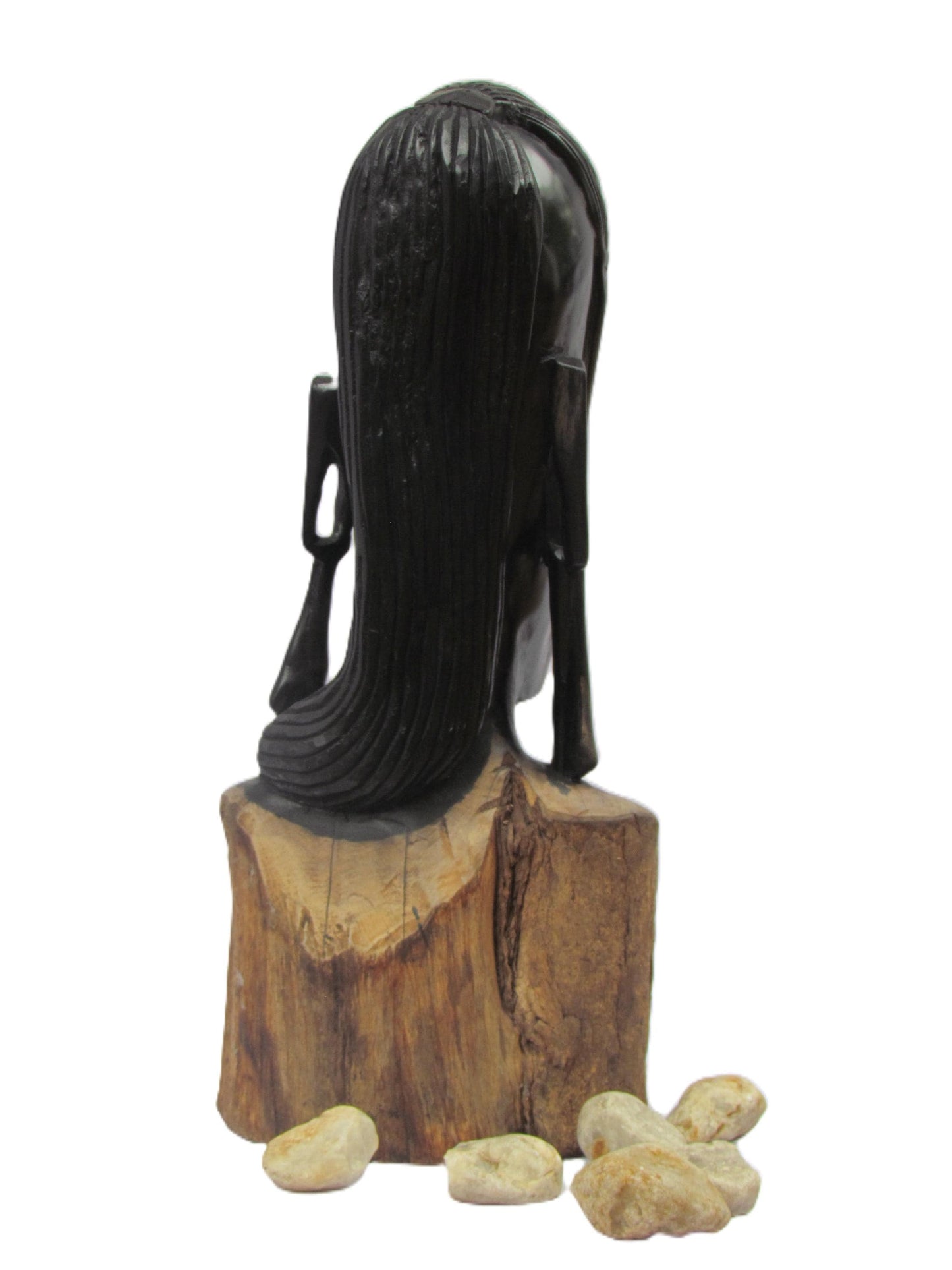 Statue de guerrier Massaï – Sculpture en bois noir sculptée à la main de Tanzanie – Décoration d'art africain pour étagère ou cadeau