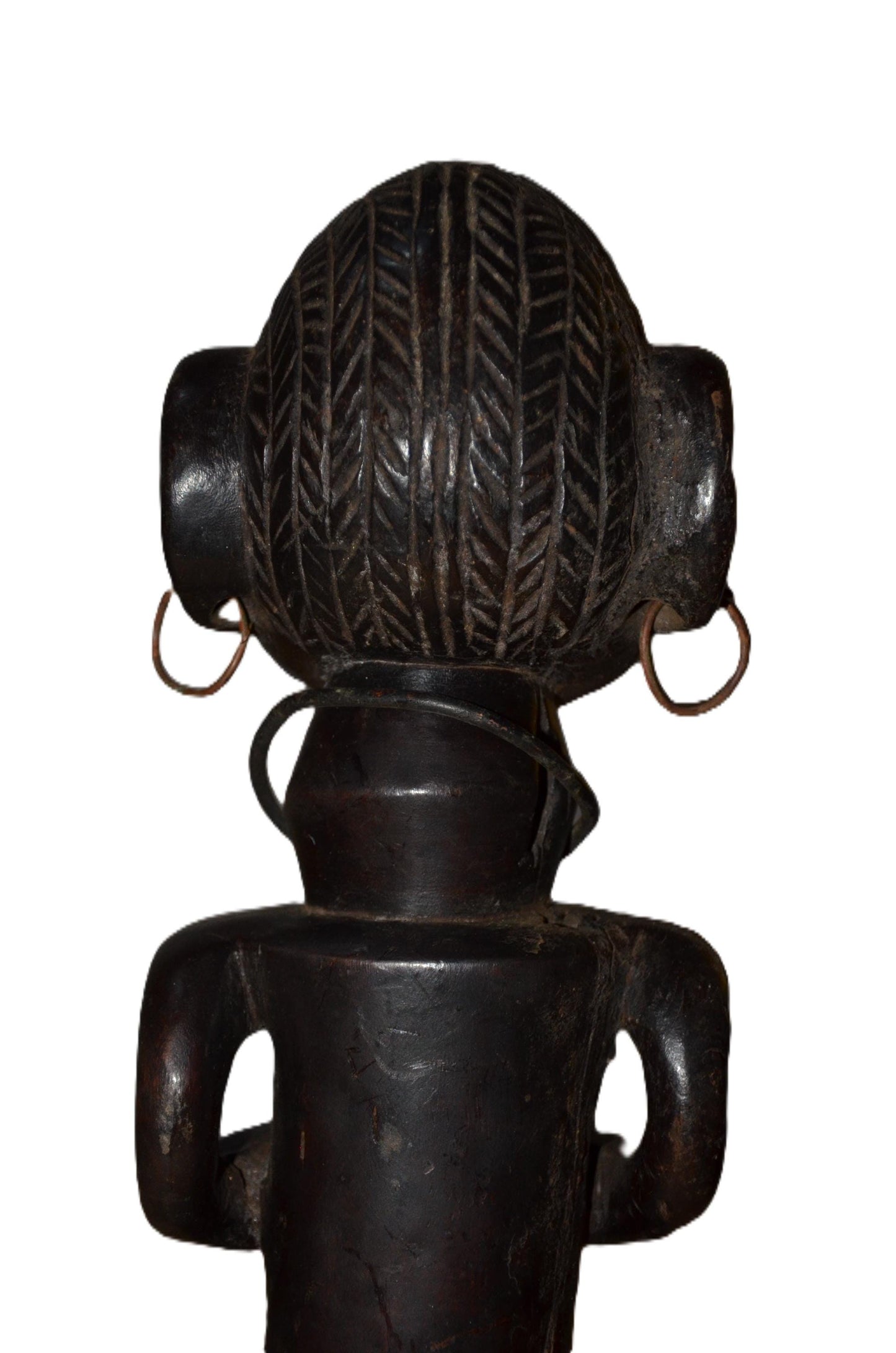 Authentic Ndekese Statue | Tribal Figure with Earrings | African Wood Art