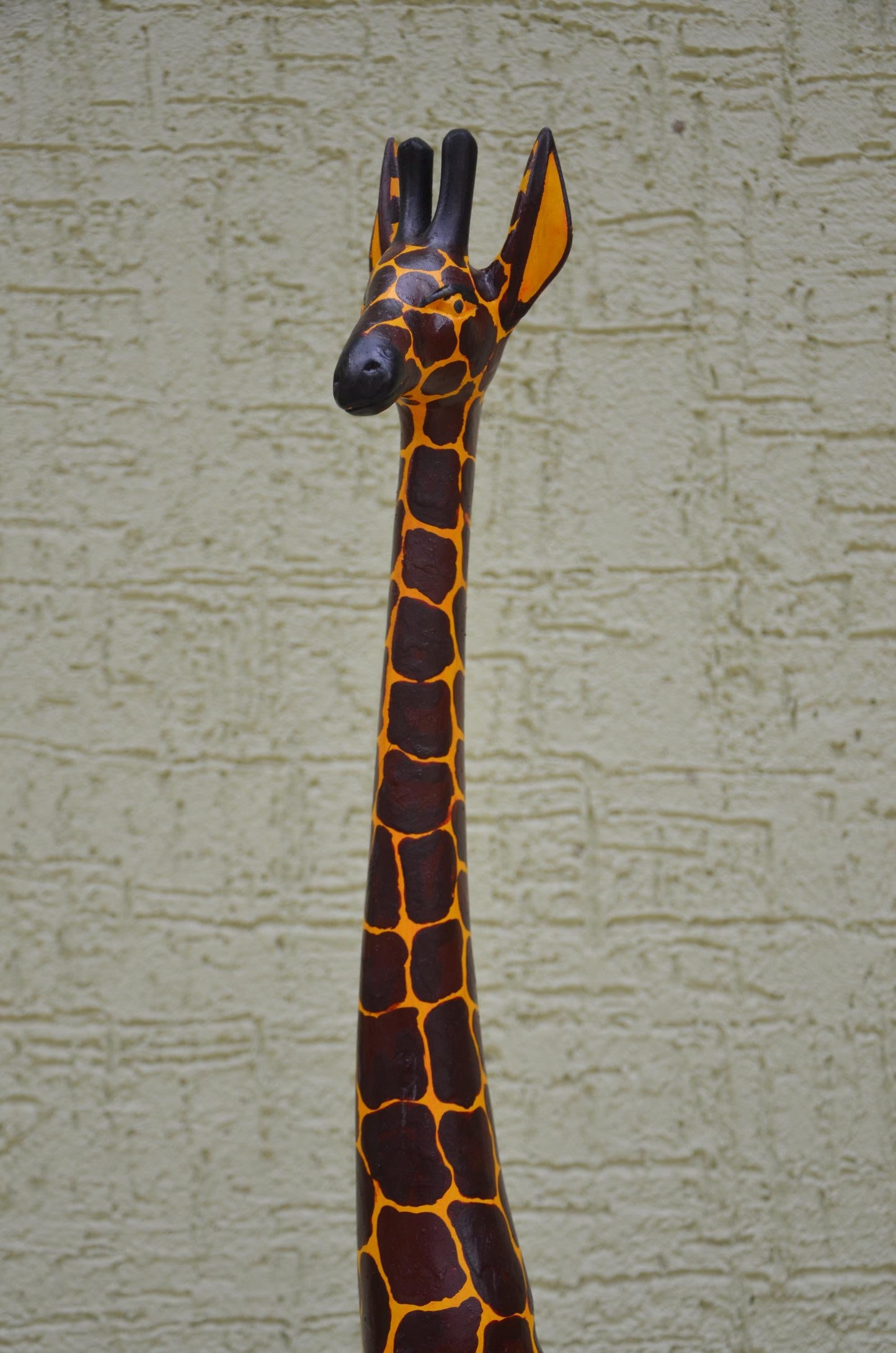 Hand-Painted African Wooden Giraffe Sculpture | Safari Art