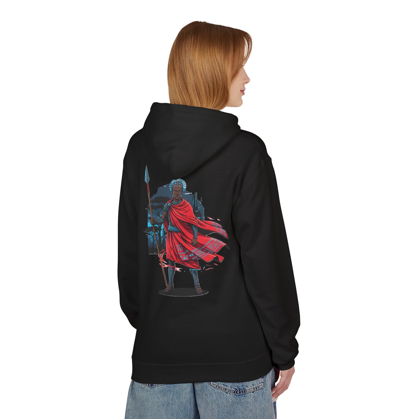 Warrior Cloak Hoodie — Tribal Spearback Graphic Pullover