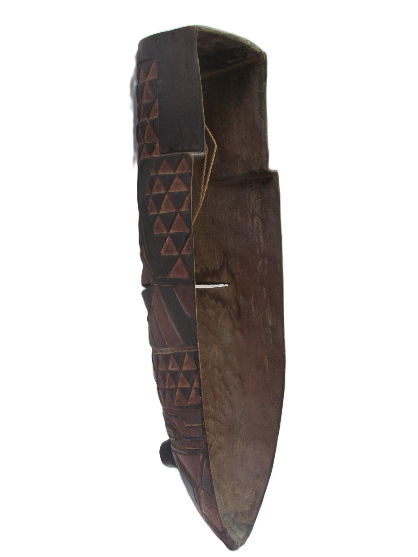 Rare African Brown Wooden mask from the Yela or Mbole - Congo.