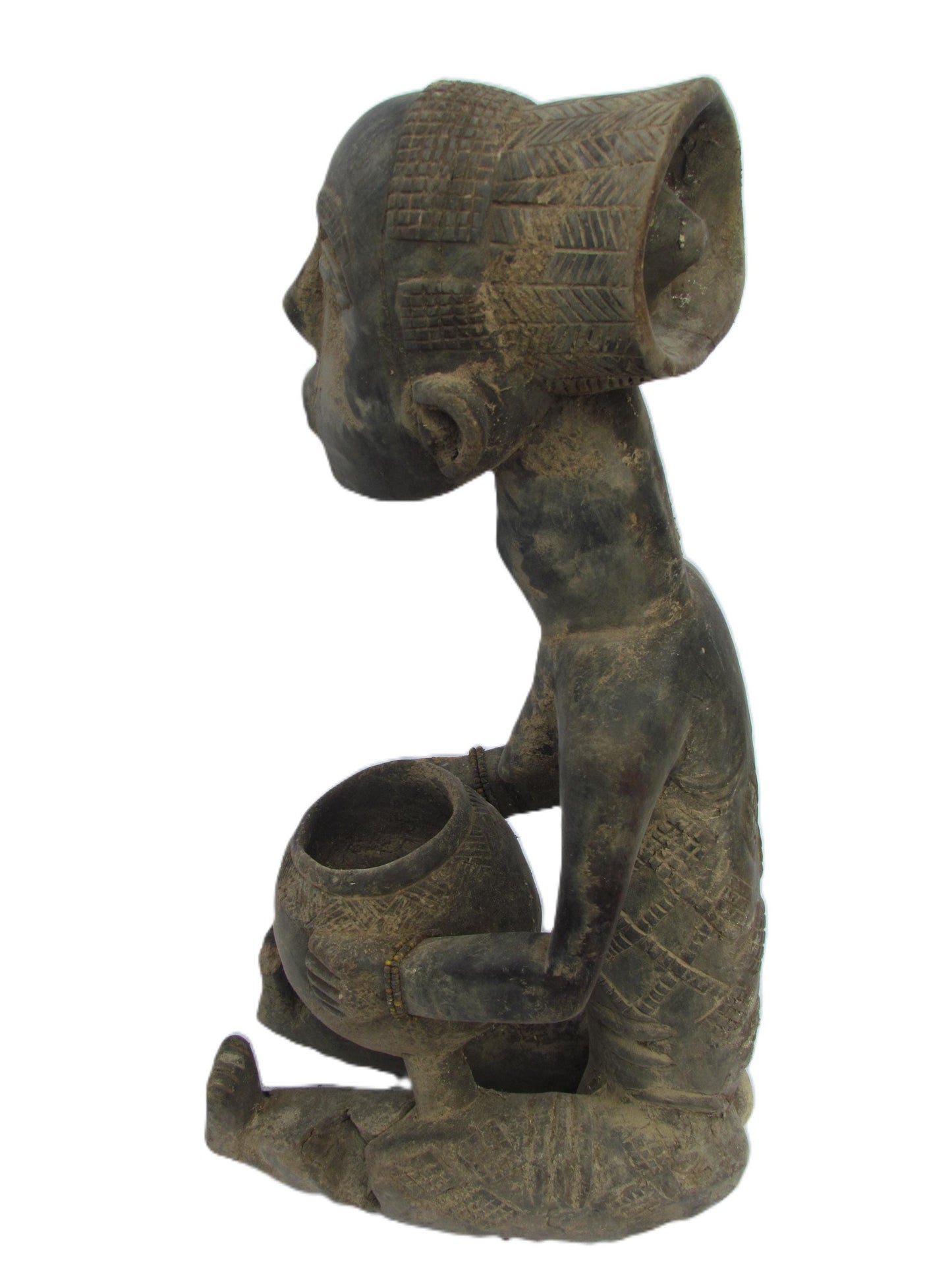 Luba Seated Female Bowl Bearer Congo