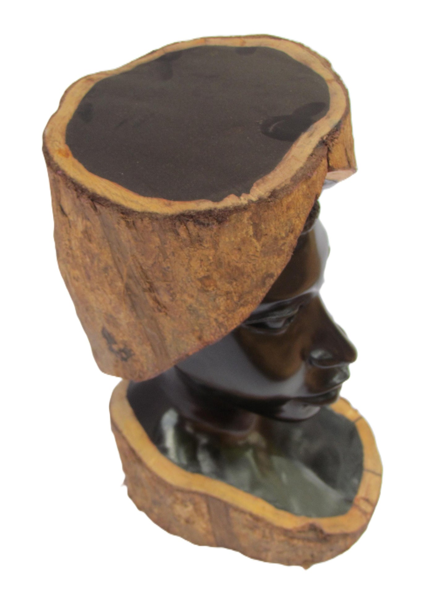Sculpture africaine en ébène bicolore de Tanzanie.