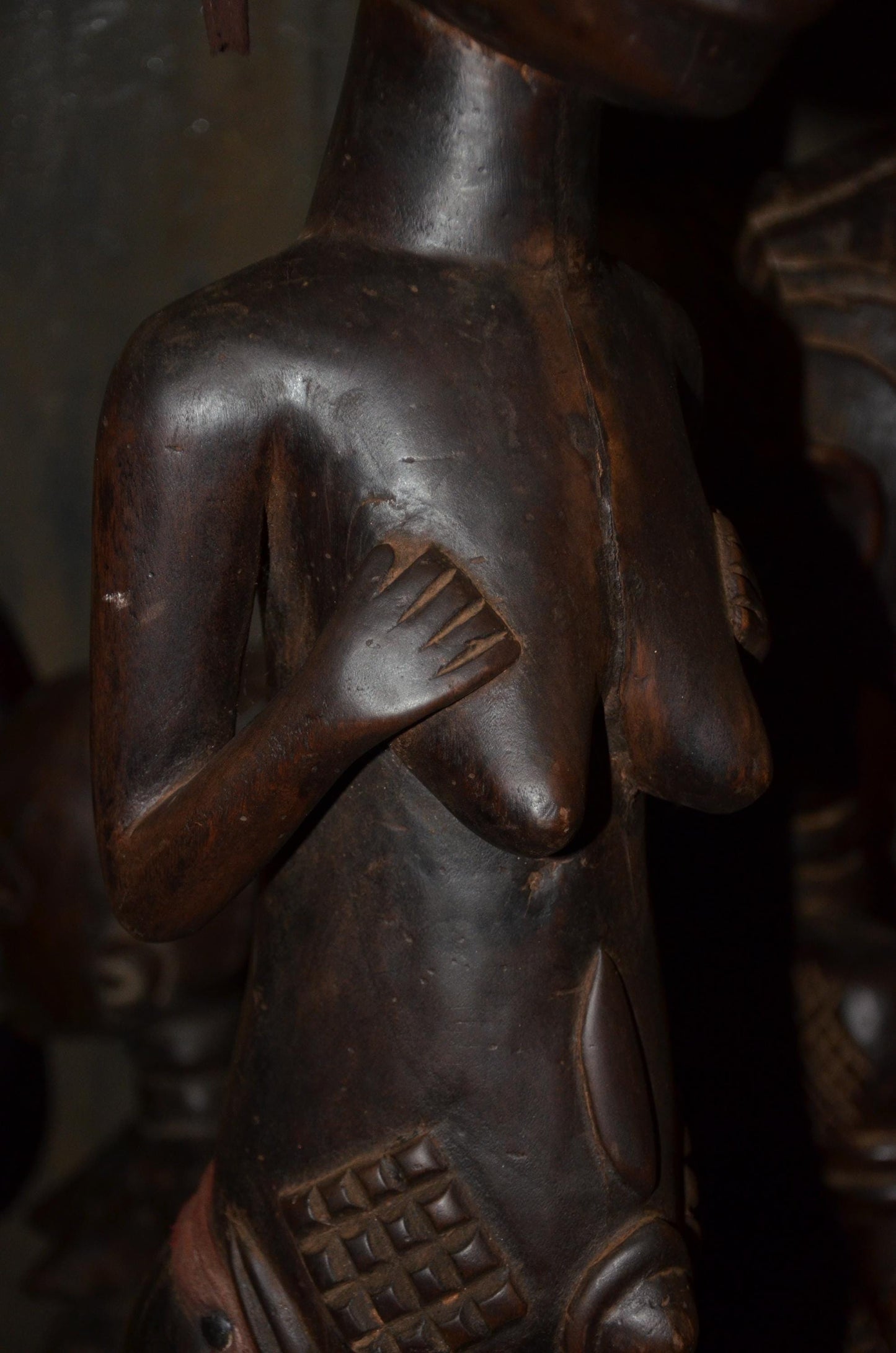 Authentic Luba Ancestor Figure | Female Tribal Sculpture | Congolese Wood Art