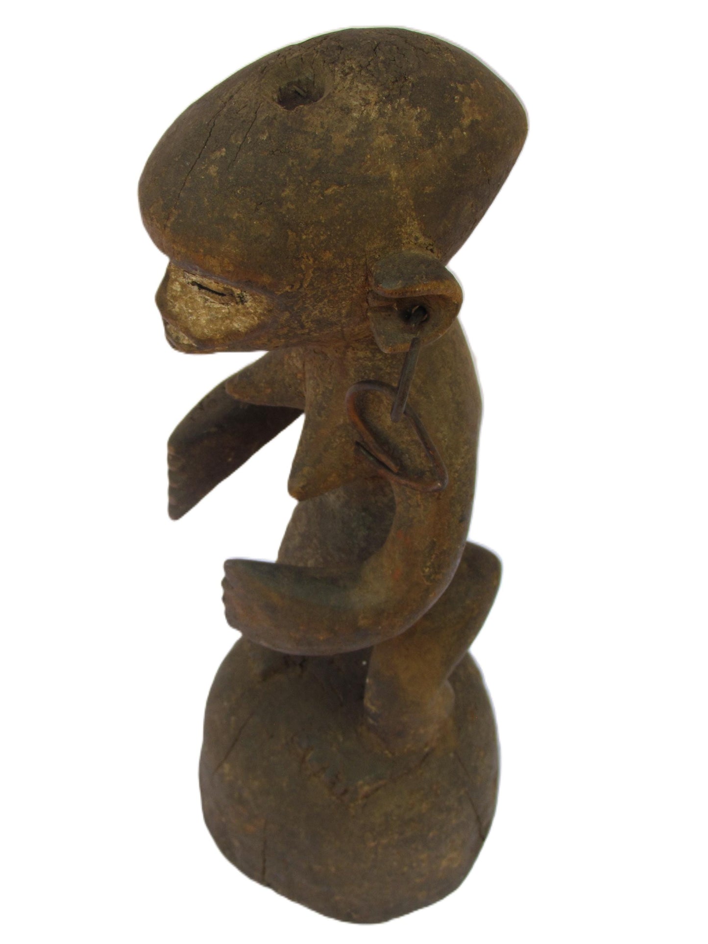 Figure féminine debout sculptée en bois de Lega Bwami, RD Congo, Afrique centrale