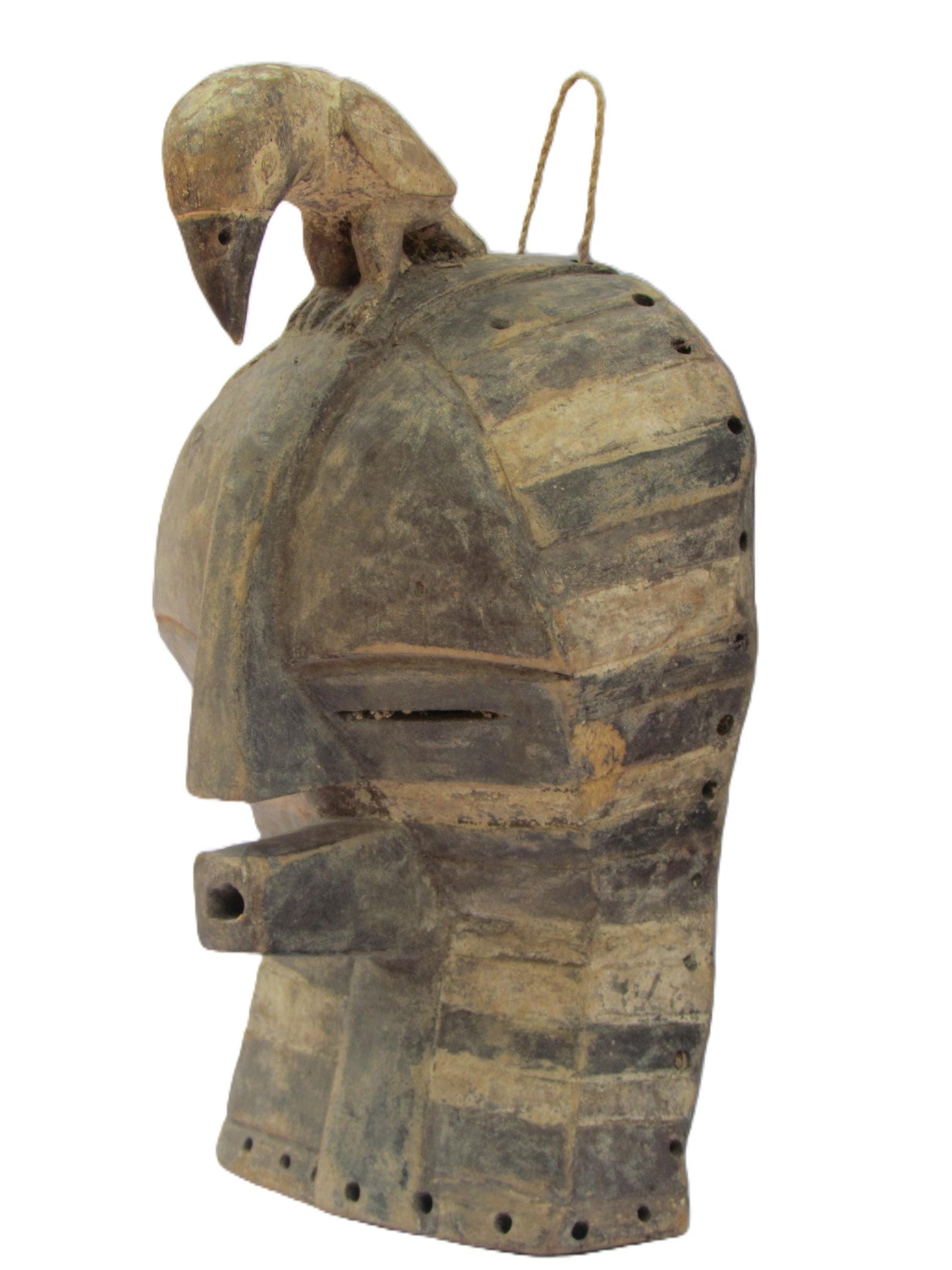 Masque africain | Songye antique sculpté à la main | Décoration murale unique | Objets de collection ethniques et tribaux pour la maison.