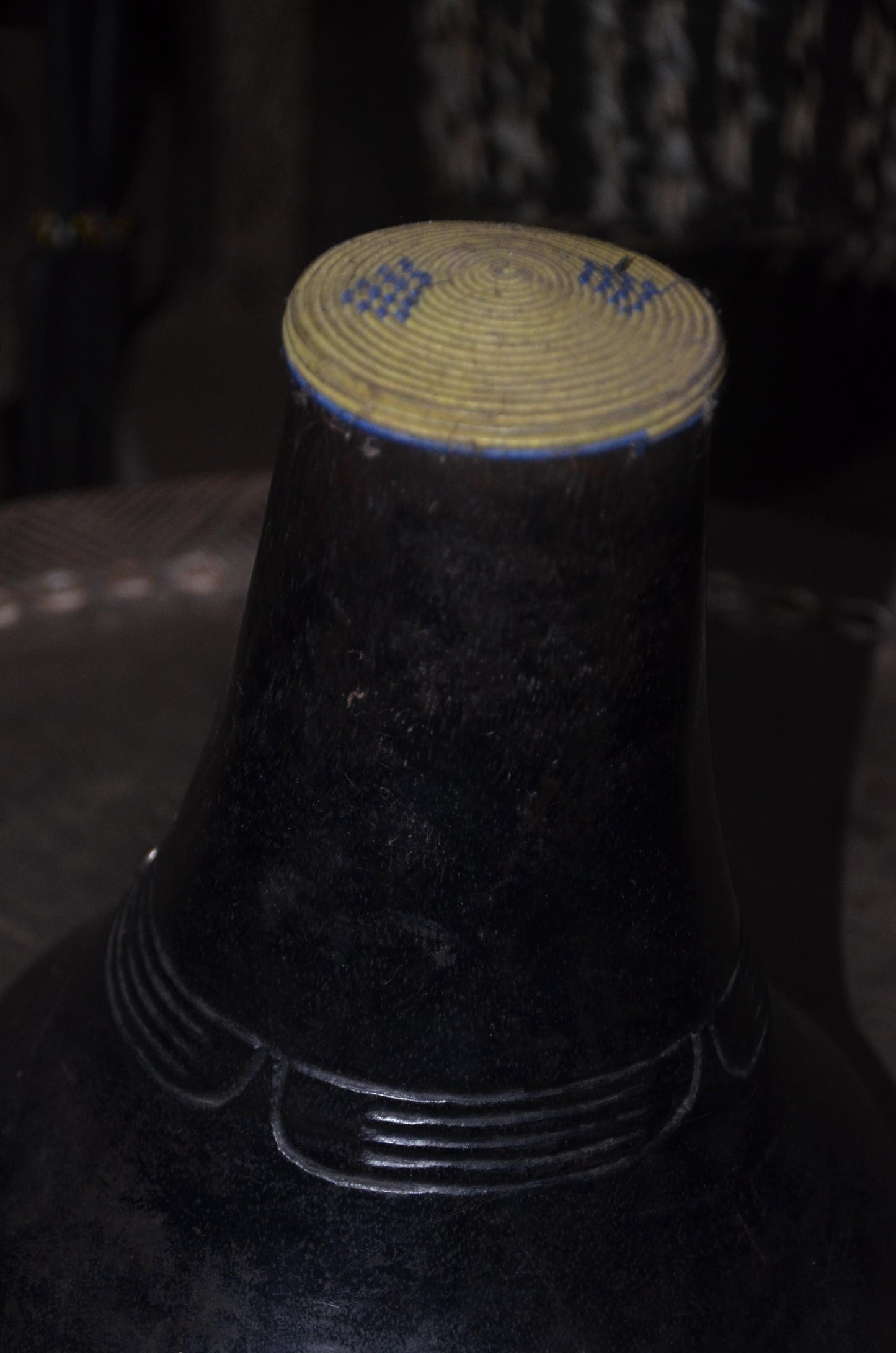 Traditional Rwandan Icyansi Wooden Milk Container | Hand-Carved Heritage Dairy Art