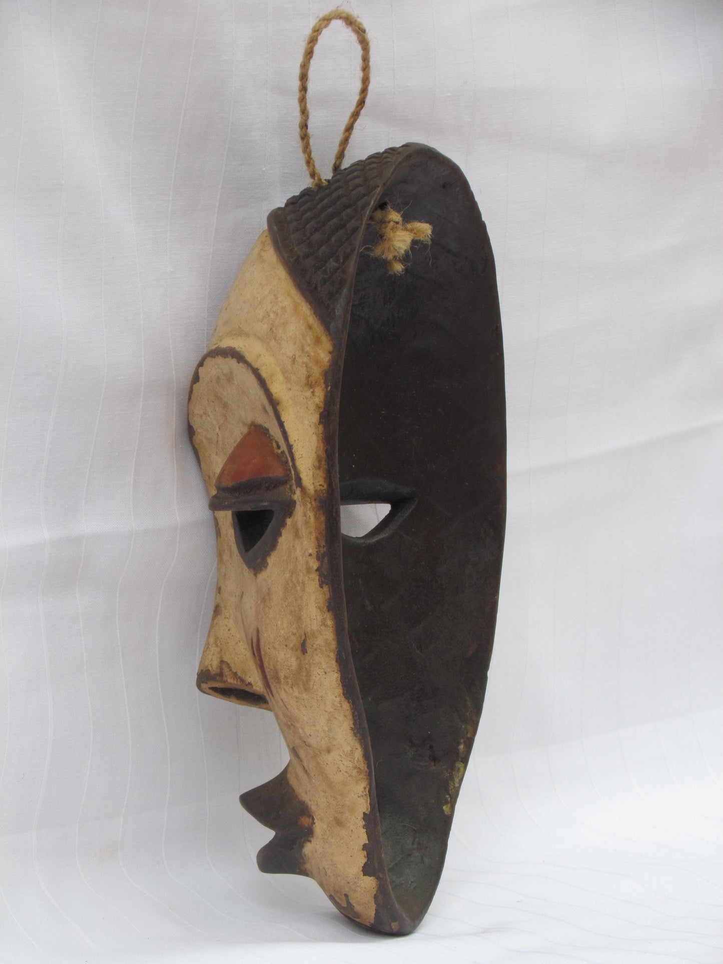 Vintage hand carved wall hanging African traditional wooden mask from D.R.C