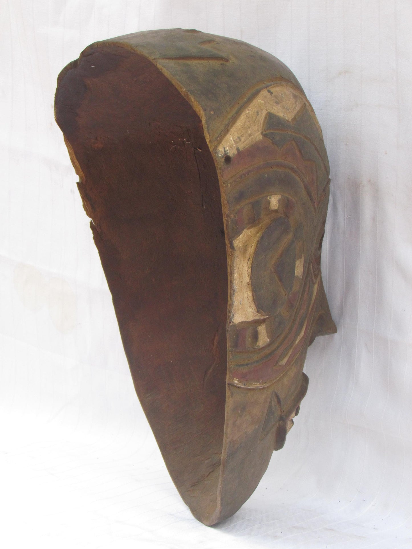 Hand carved wall hanging African traditional wooden mask from D.R.C