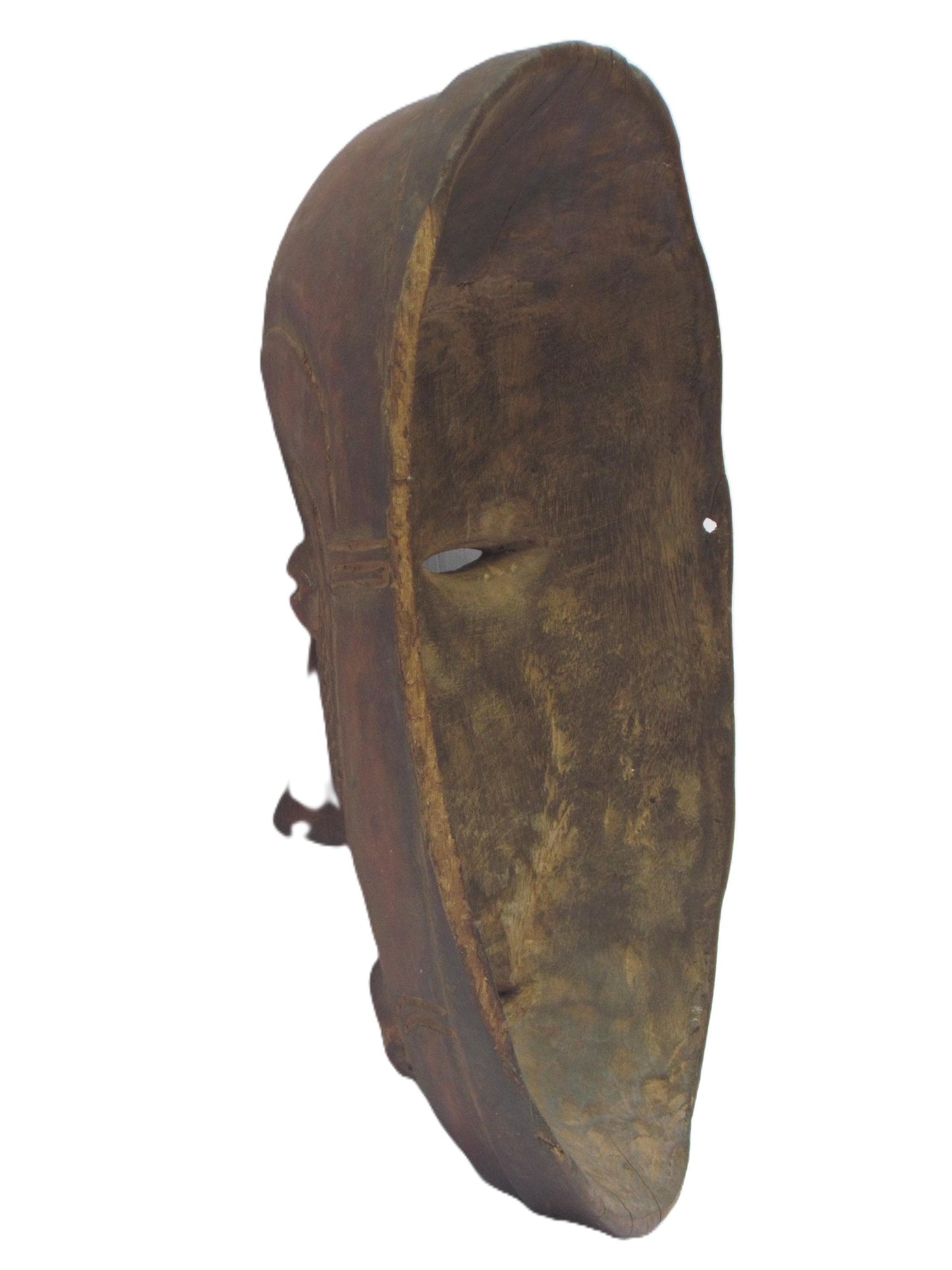 Antique Luba Tribe Wooden Brown Mask from Congo