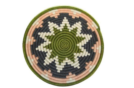 Medium Handwoven Wall Basket – Sisal & Raffia African Home Decor (Rwanda Handmade Gift)