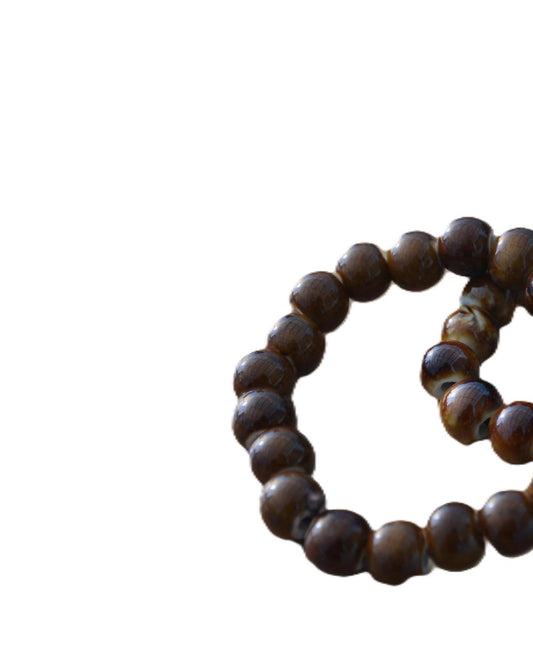 Brown Stone Rwandan Beaded Bracelets, Handmade African Geometric Earth Tone Jewelry