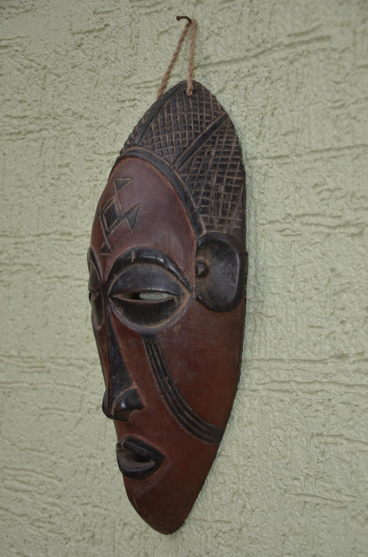 Senufo Kpeliye'e Mask | Hand-Carved African Hardwood Ancestor Sculpture, Angola Heritage Wall Art