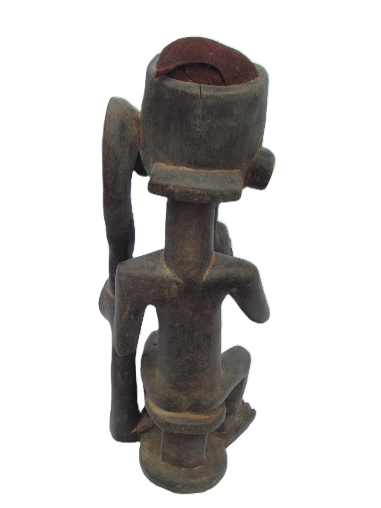 Vintage Luba Tribe "Smoking Peace Man" Statue Carved Wood Congo Vintage Original Sculpture Eastern DRC Africa Rare Floor Table Shelf Art Old