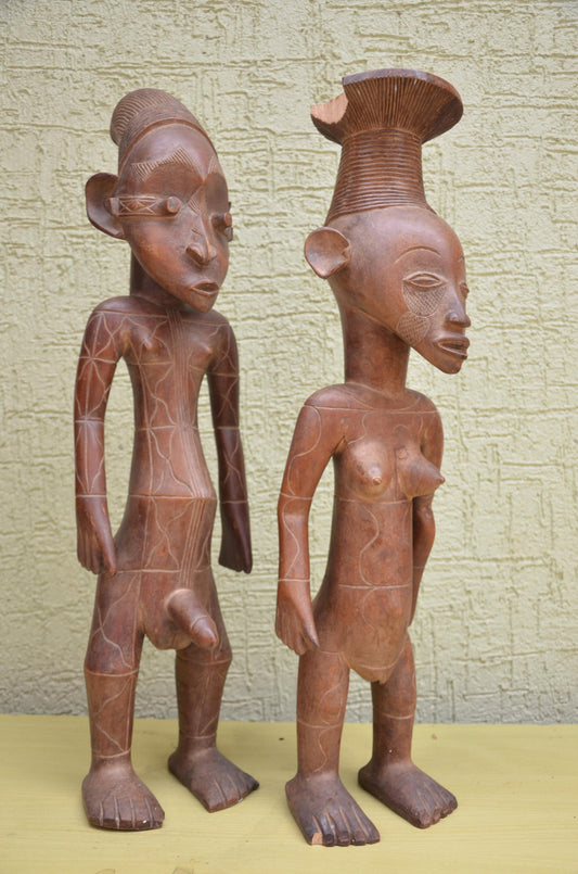 Tabwa Couple Wooden Sculpture | Congolese Tribal Art
