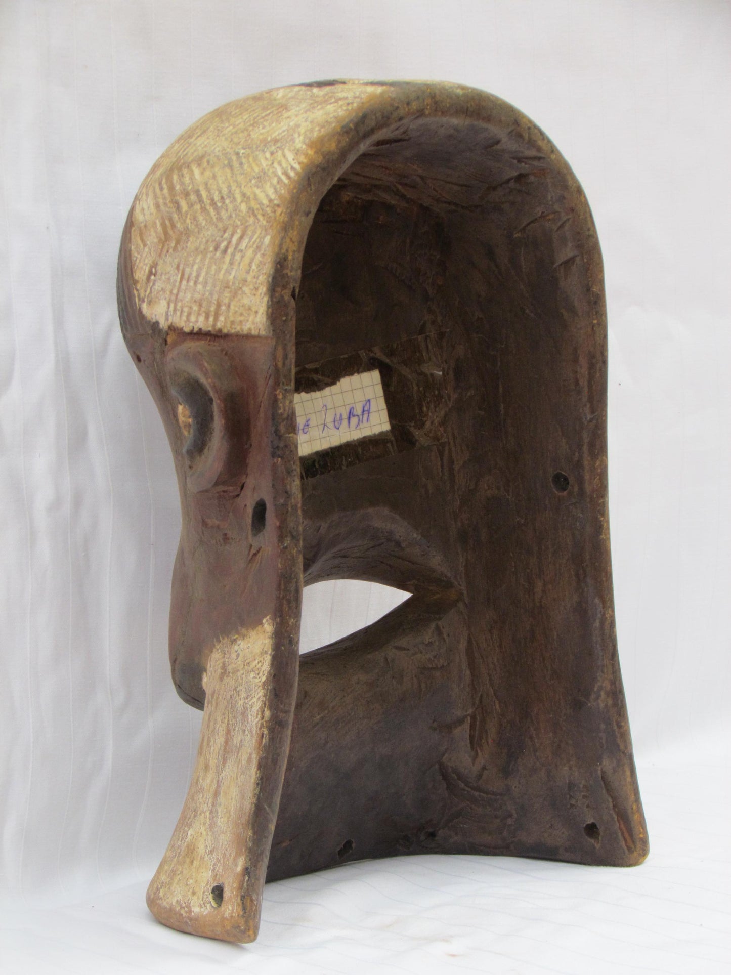Vintage hand carved wall hanging African traditional wooden mask from D.R.C