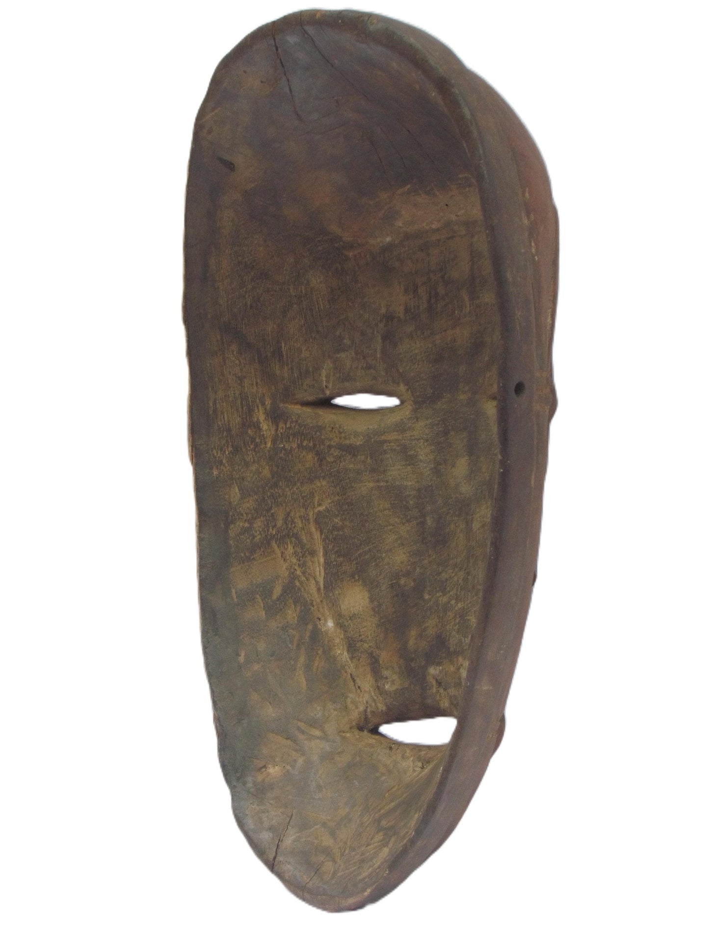 Antique Luba Tribe Wooden Brown Mask from Congo