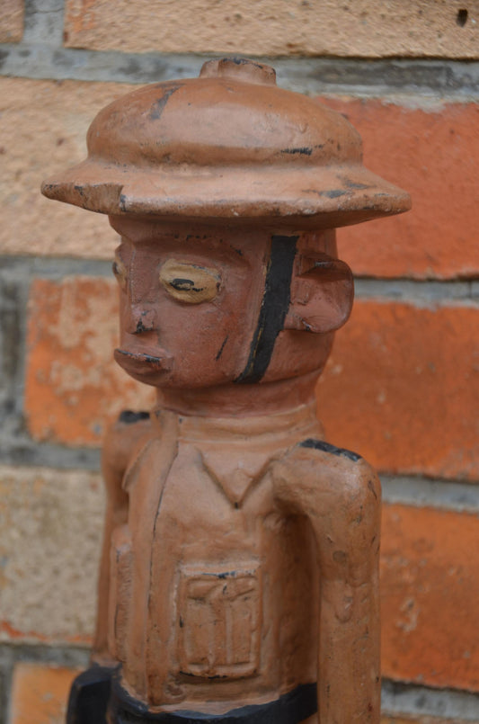 Authentic Colonial Master Statue | Historical African Folk Art