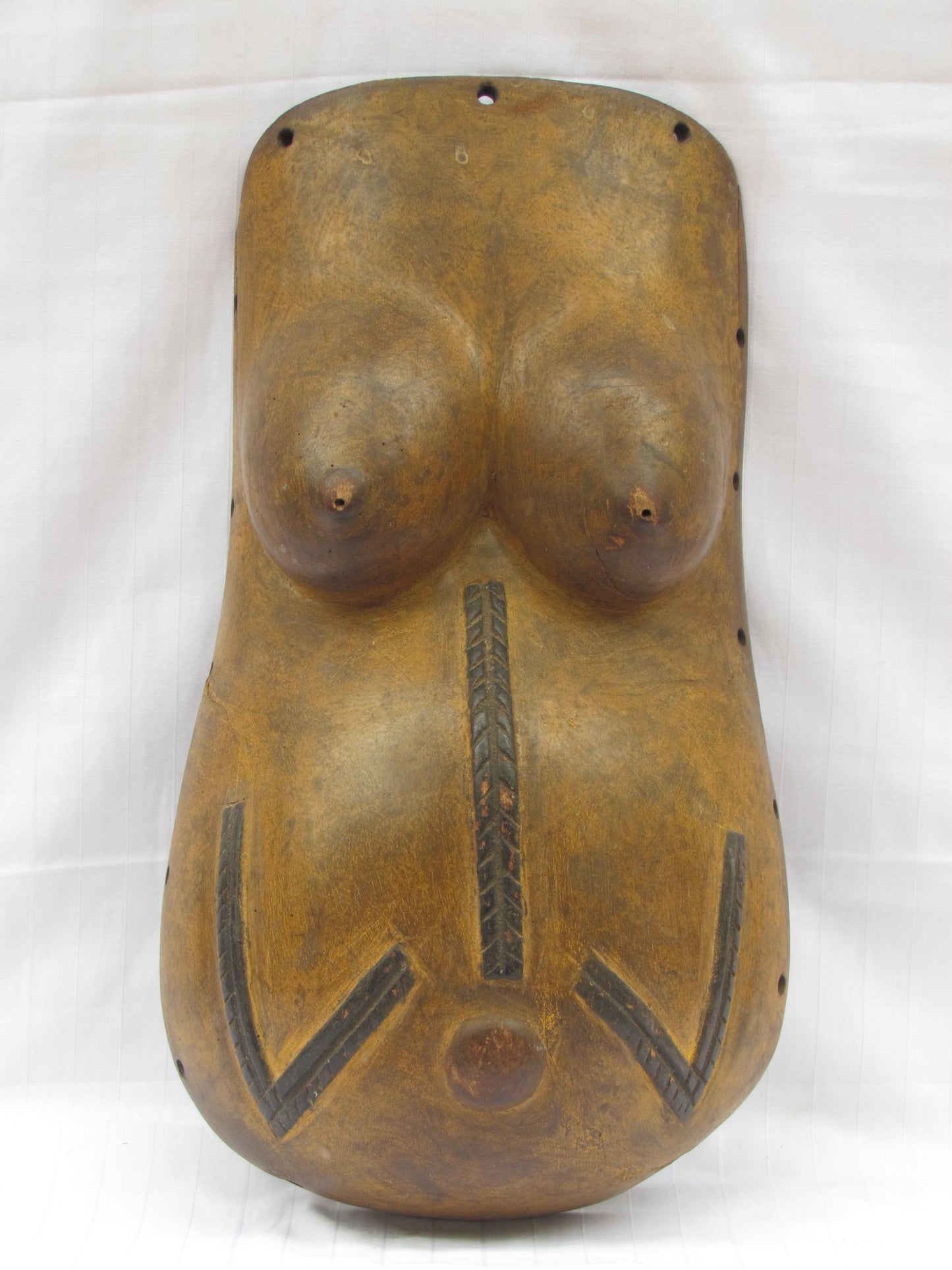 Vintage hand carved wall hanging African traditional wooden mask from D.R.C