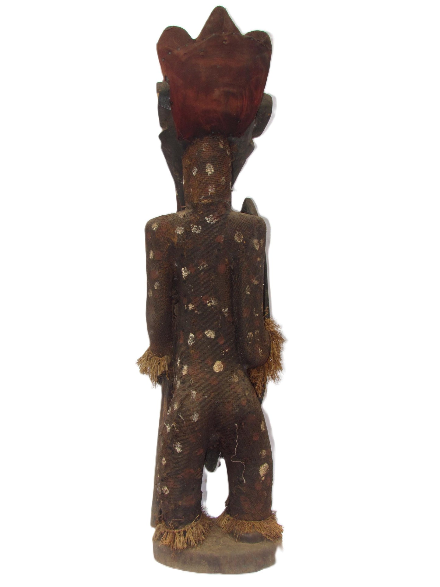 Antique Pende Tribe " Warrior Chief" Original Vintage Statue Carved Wood Congolese Sculpture Africa.