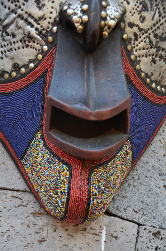 Authentic Marka Mask | Malian Tribal Art | Metal-Clad Sculpture