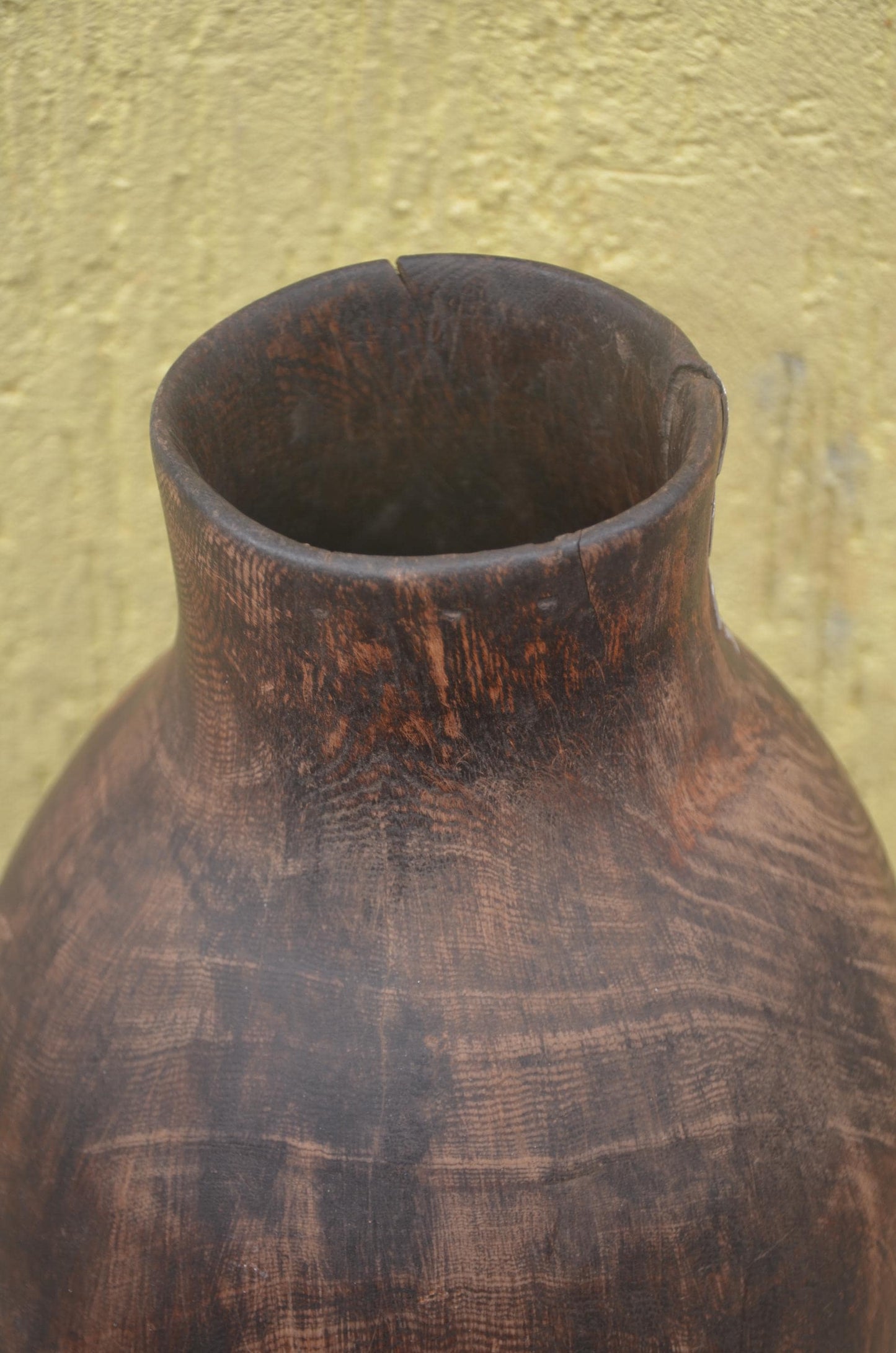 Authentic Rwandan Milk Vessel | Dark Brown Icyansi | Traditional Wood Art