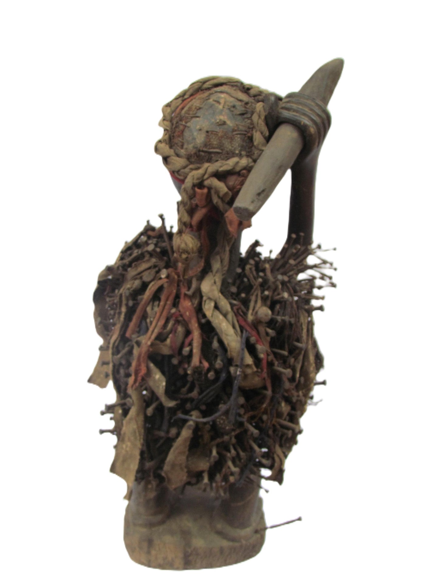 Grande statue Bakongo Nkisi Nkondi, figurine africaine de fétichisme des ongles, sculpture tribale antique du Congo, décoration spirituelle de la maison