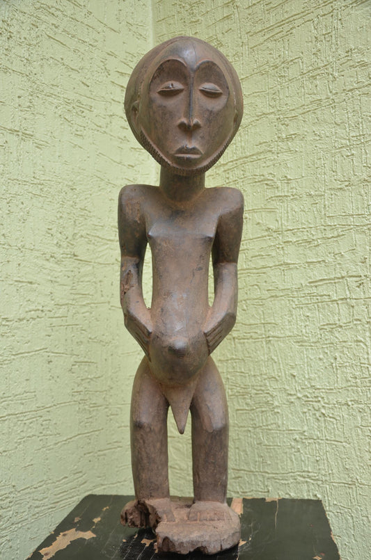 Hemba Singiti Figure – 20" Hand-Carved Wood Congo Ancestor Statue – Art.