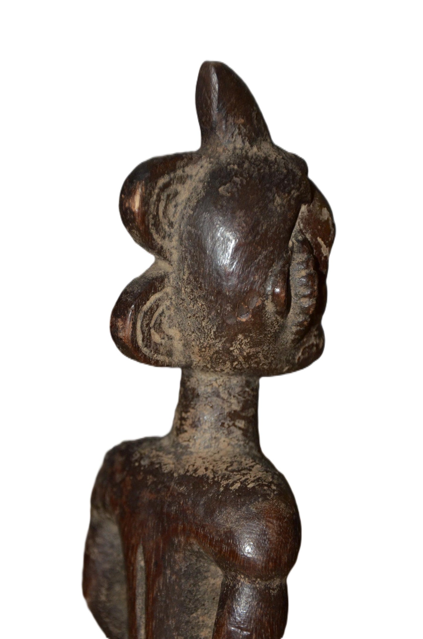Authentic Igbo Statue | Brown & White Ancestor Figure | Nigerian Tribal Art