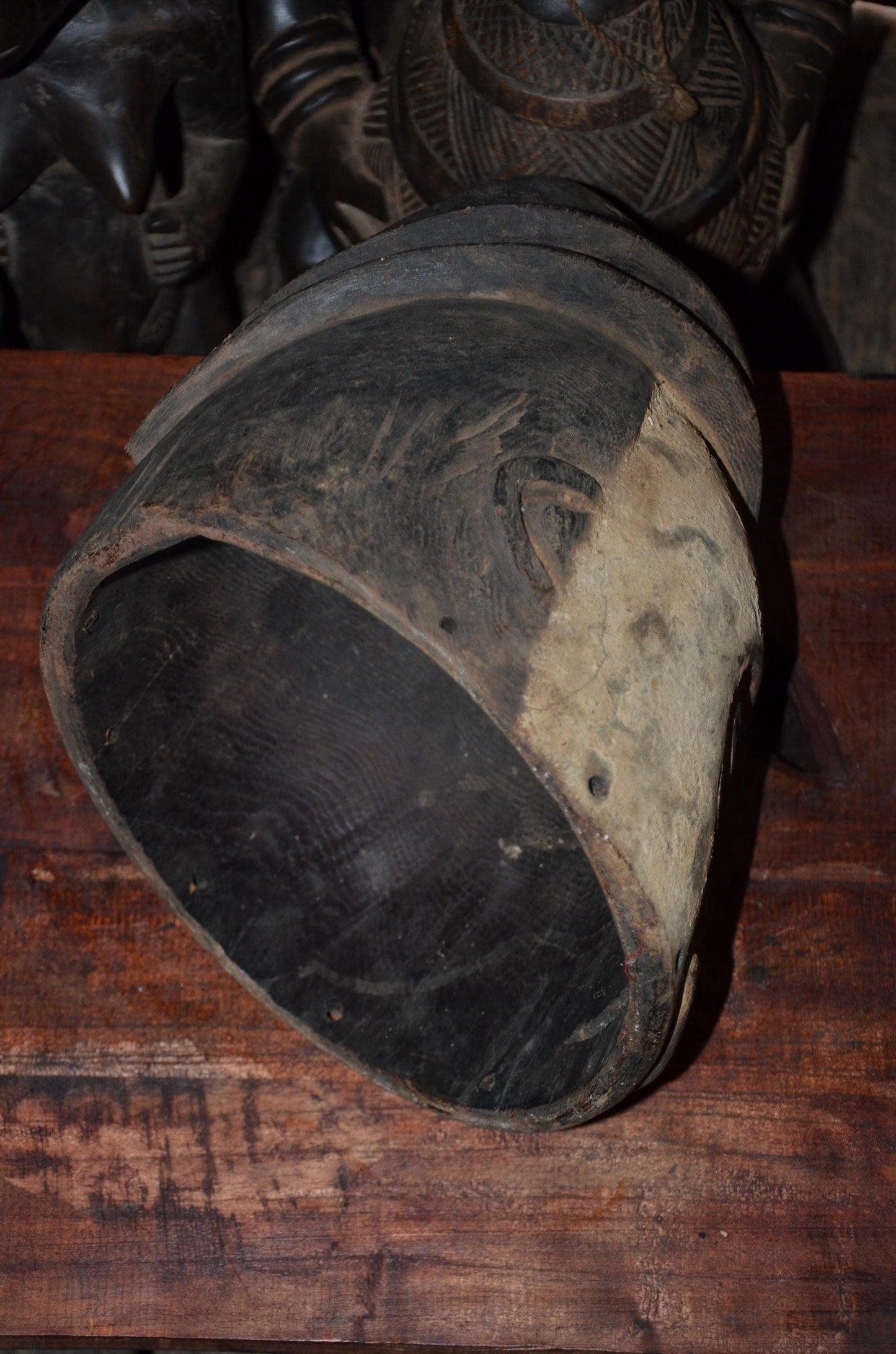Authentic Luba Songye Helmet | Kikashi Female Spirit | Tribal African Art