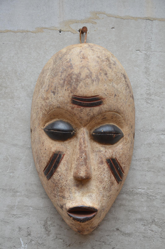 Fang Mitsogo Mask – 12" Hand-Carved Wood Wall Art – Gabonese Tribal Decor