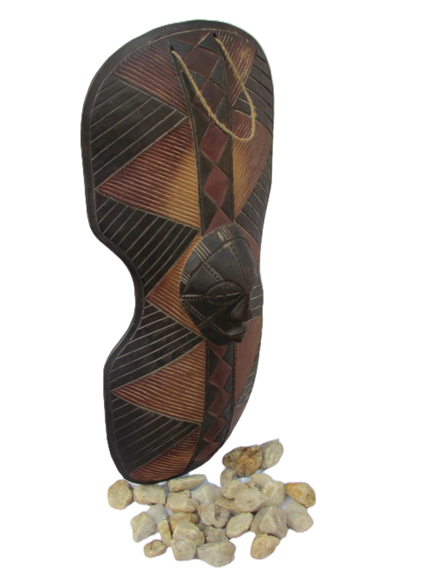 Luba Congo Mask Shield – Hand-Carved African Wall Art – Tribal Decor from DRC – Gallery-Quality Wood Sculpture