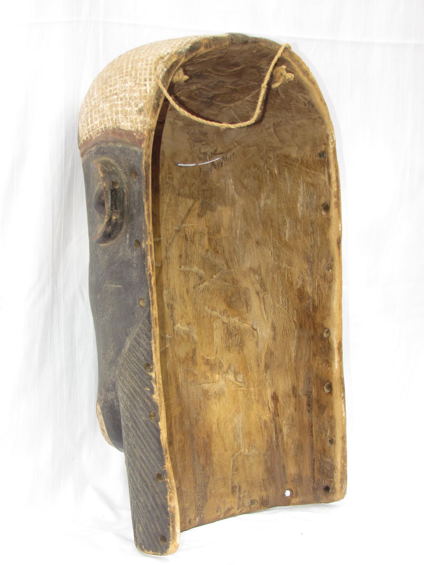 Vintage hand carved wall hanging African traditional wooden mask from D.R.C