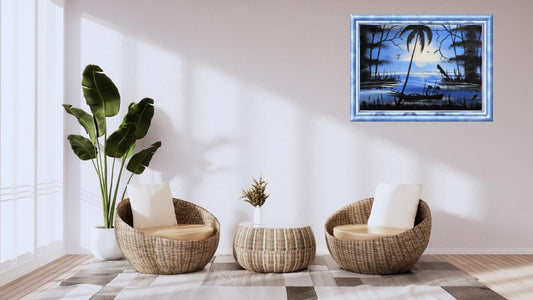 Laniloa Beach Sunrise | Hawaiian Palm Trees Art | Tropical Coastal Wall Print