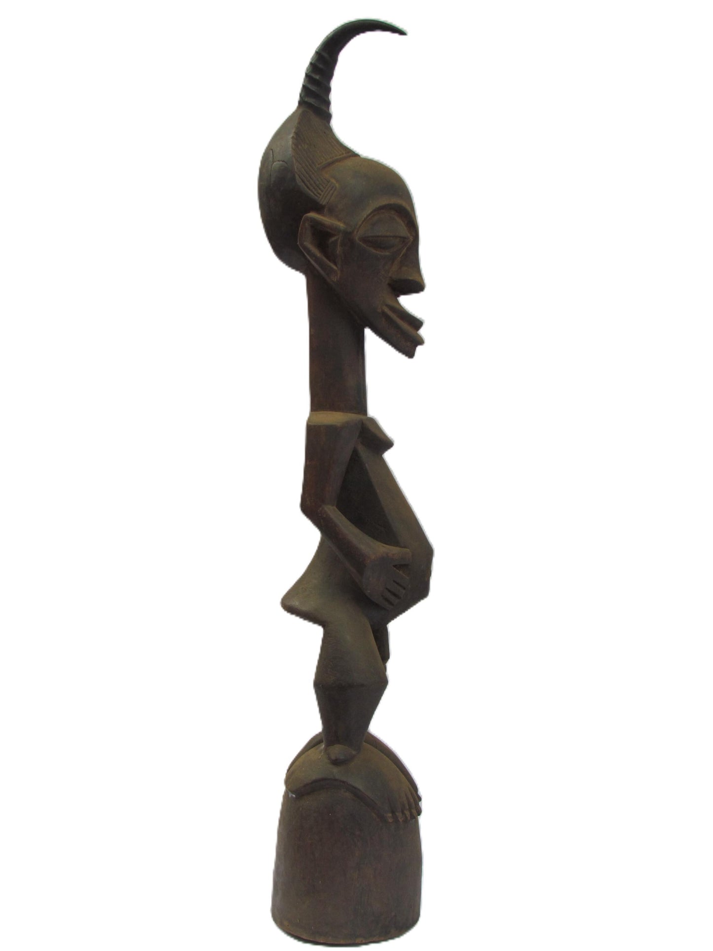 Art africain noir Songye Kifwebe du Congo / Décoration artisanale unique / Objet de collection culturel ethnique