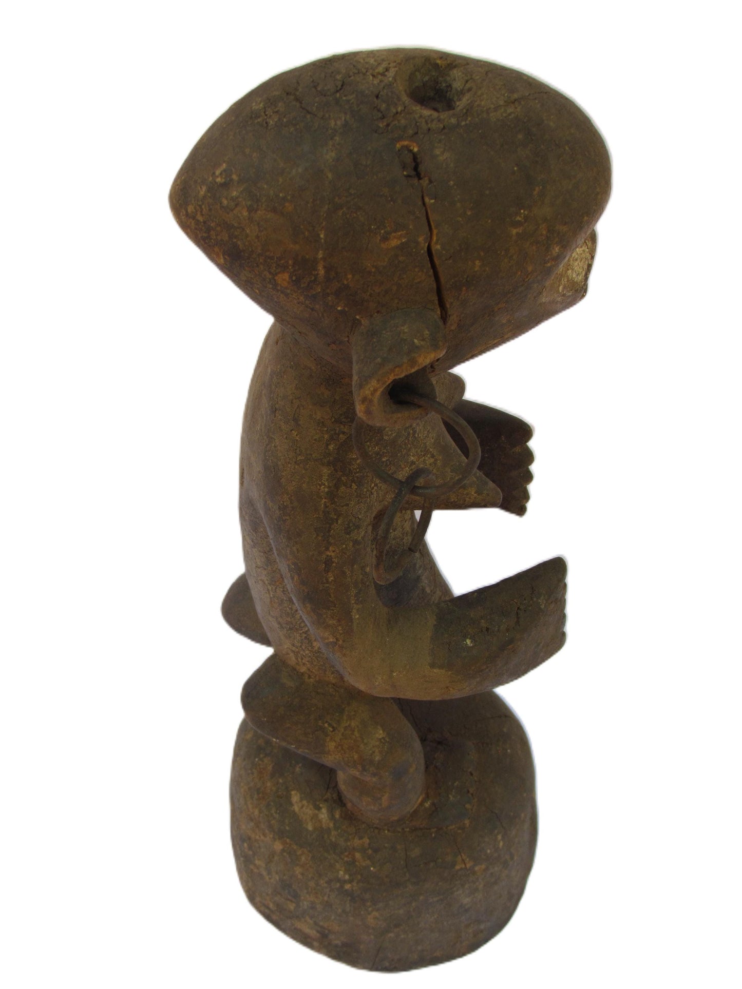 Figure féminine debout sculptée en bois de Lega Bwami, RD Congo, Afrique centrale