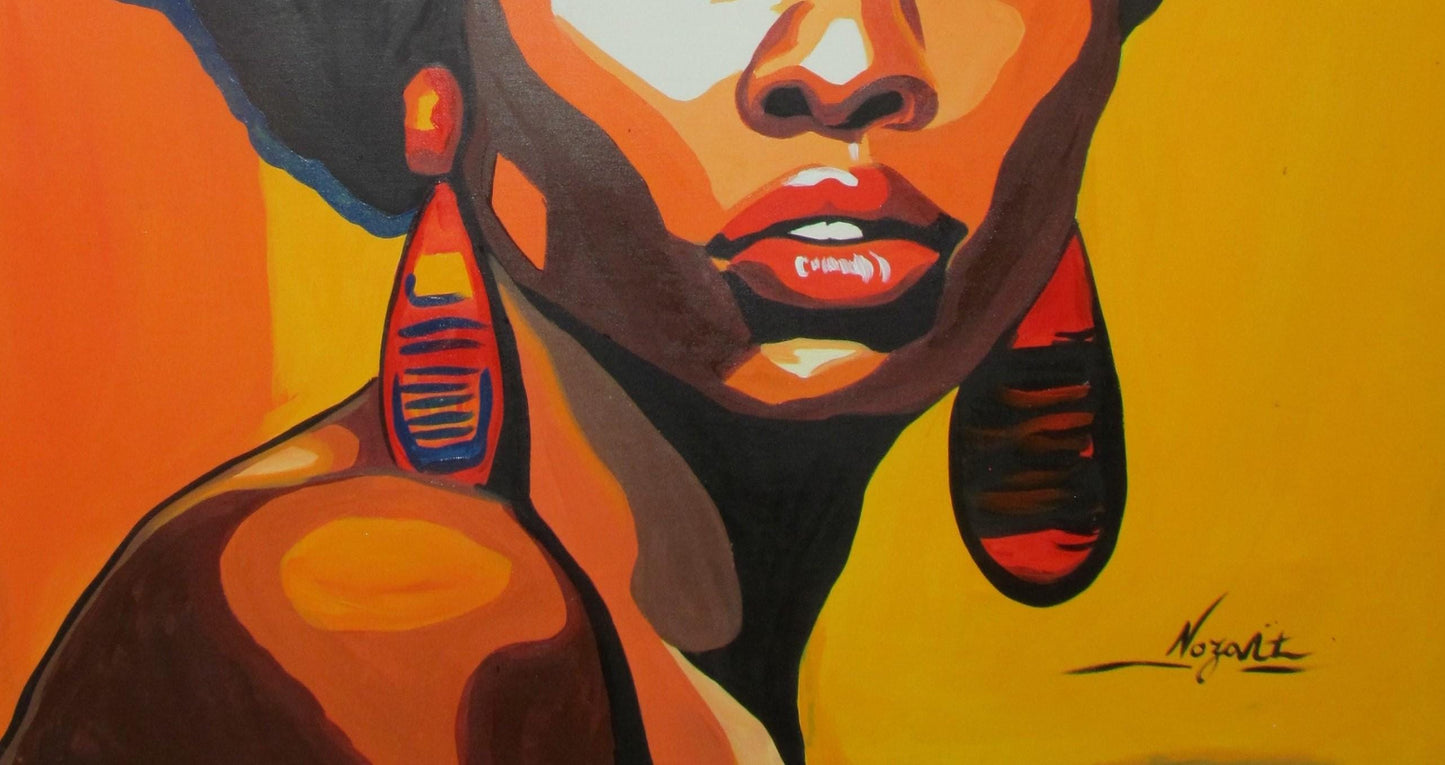 Décoration murale représentant une femme afro-américaine, impression numérique afrocentrique, toile abstraite africaine, art audacieux pour la maison