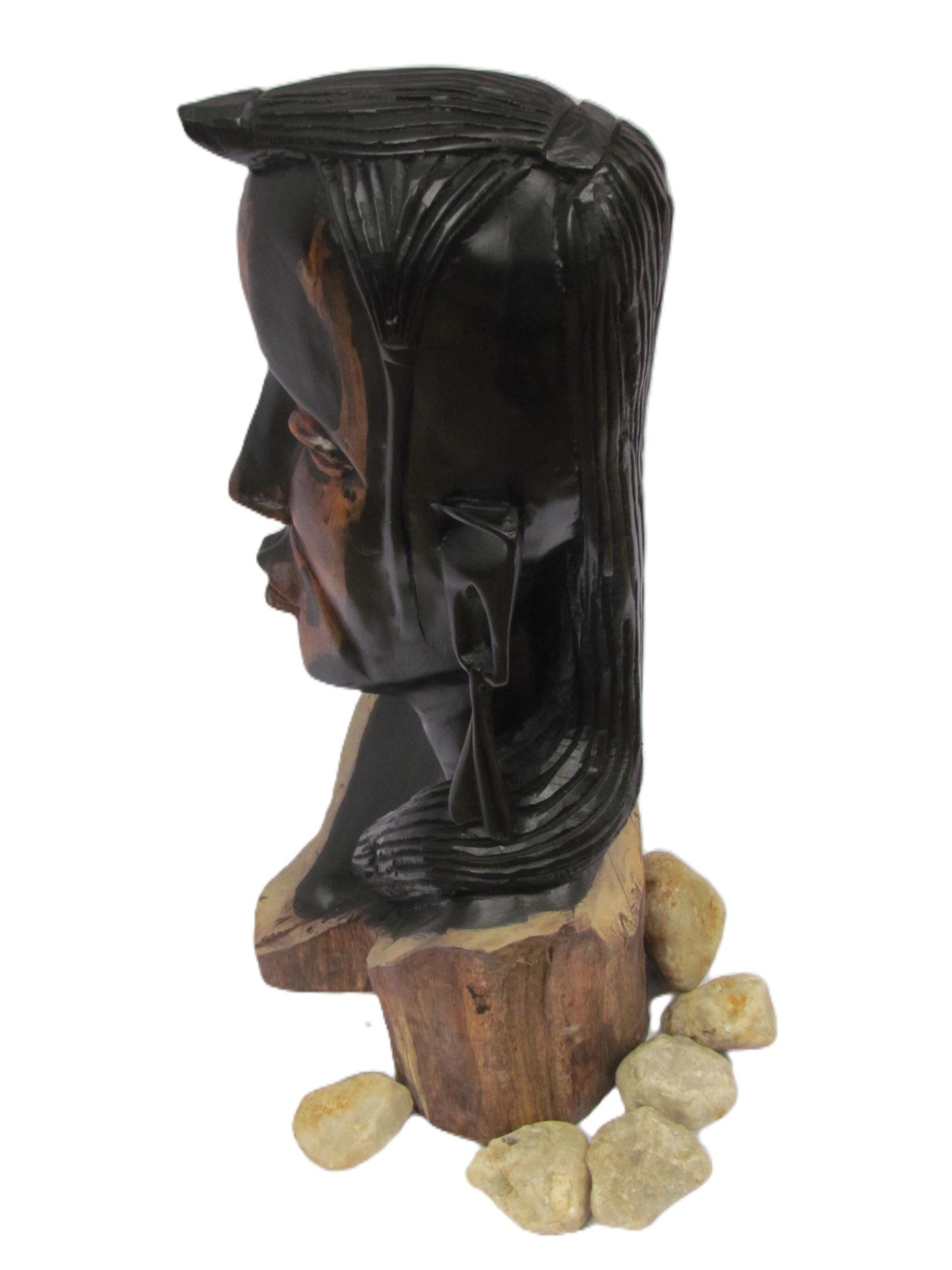 Statue de guerrier Massaï – Sculpture en bois noir sculptée à la main de Tanzanie – Décoration d'art africain pour étagère ou cadeau