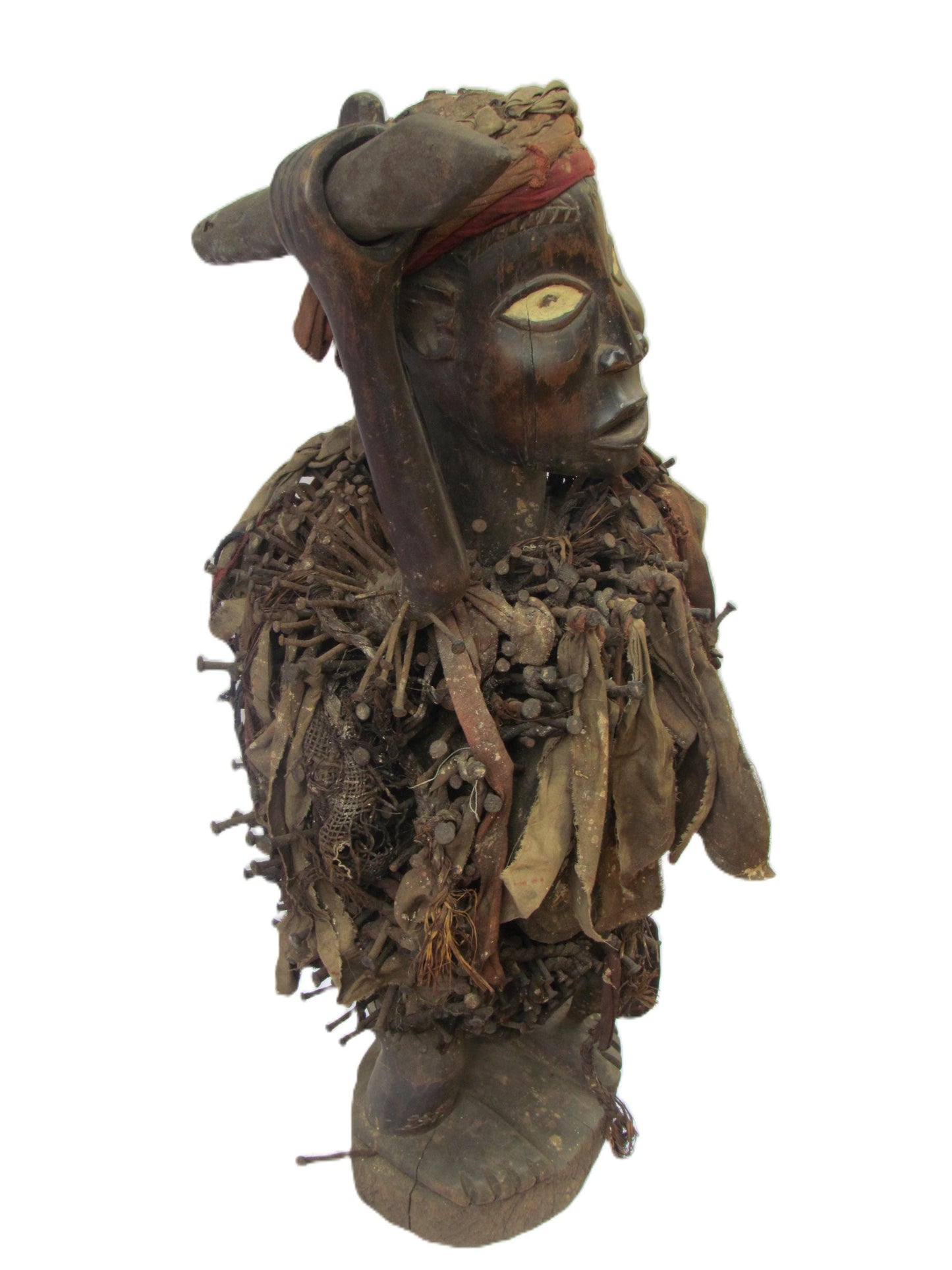 Grande statue Bakongo Nkisi Nkondi, figurine africaine de fétichisme des ongles, sculpture tribale antique du Congo, décoration spirituelle de la maison